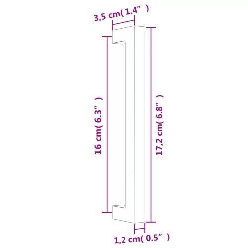  20 db fekete rozsdamentes acél szekrényfogantyú 160 mm