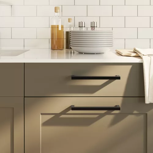  20 db fekete rozsdamentes acél szekrényfogantyú 192 mm