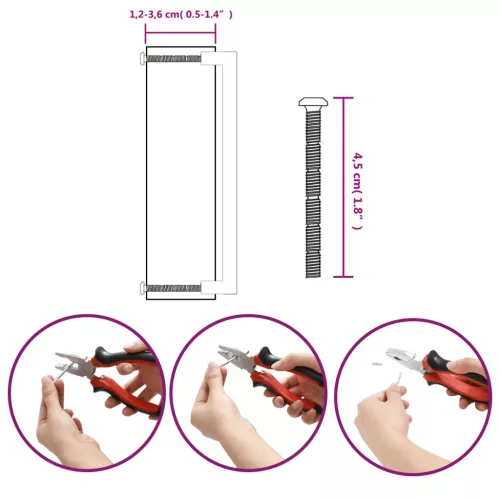  20 db fekete rozsdamentes acél szekrényfogantyú 224 mm