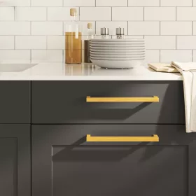    10 db aranyszínű rozsdamentes acél szekrényfogantyú 224 mm