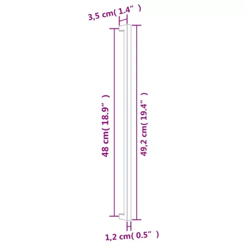  10 db aranyszínű rozsdamentes acél szekrényfogantyú 480 mm