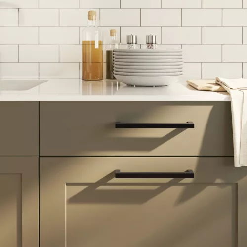  10 db fekete rozsdamentes acél szekrényfogantyú 192 mm