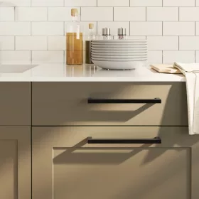  10 db fekete rozsdamentes acél szekrényfogantyú 224 mm