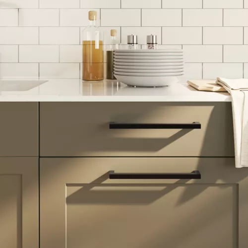  10 db fekete rozsdamentes acél szekrényfogantyú 224 mm