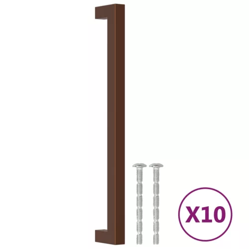  10 db fekete rozsdamentes acél szekrényfogantyú 224 mm