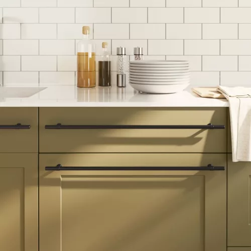  20 db fekete rozsdamentes acél szekrényfogantyú 480 mm