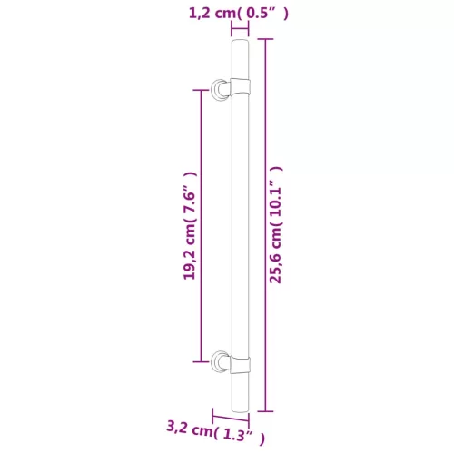  10 db bronz rozsdamentes acél szekrényfogantyú 192 mm