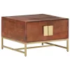  mézbarna tömör akácfa dohányzóasztal 67 x 67 x 45 cm