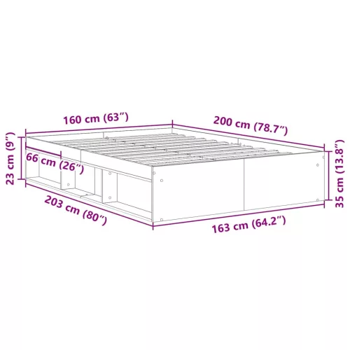  fekete ágykeret 160 x 200 cm