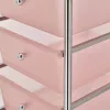  4 fiókos mozgatható rózsaszín műanyag tárolókocsi