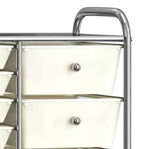  XXL 15 fiókos mozgatható fekete műanyag tárolókocsi