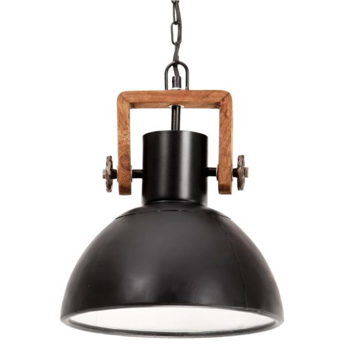  kerek fekete ipari függőlámpa 25 W 30 cm E27