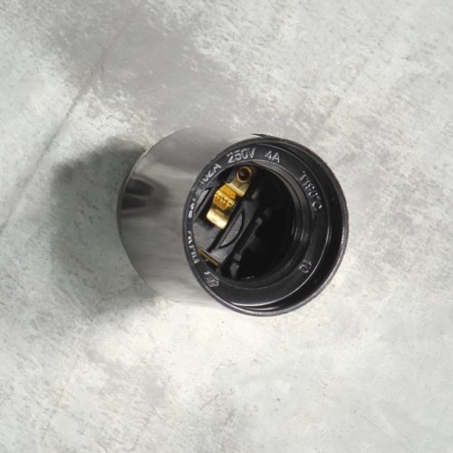  kerek ezüstszínű ipari függőlámpa 25 W 41 cm E27