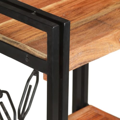  3 szintes tömör akácfa könyvespolc 60 x 30 x 80 cm