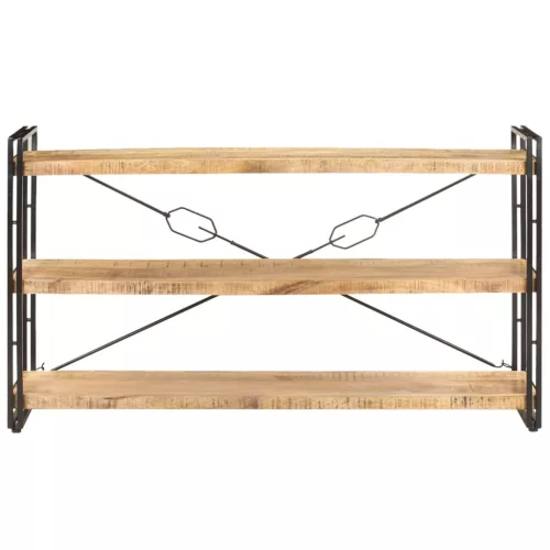  3 szintes tömör mangófa könyvespolc 140 x 30 x 80 cm