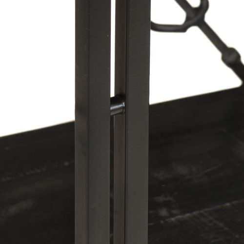  3 szintes fekete tömör mangófa könyvespolc 90 x 30 x 80 cm