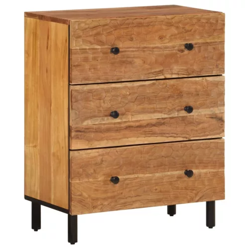  2 db tömör akácfa kisszekrények 60 x 33 x 75 cm