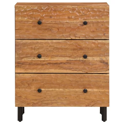  2 db tömör akácfa kisszekrények 60 x 33 x 75 cm