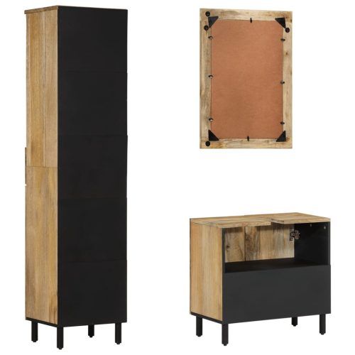  3 részes tömör mangófa fürdőszobai bútorszett