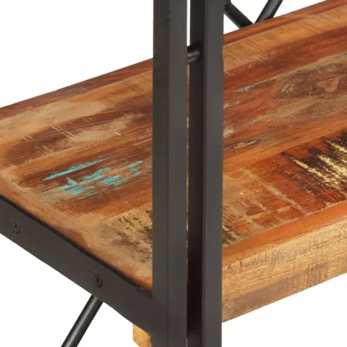  3 szintes tömör újrahasznosított fa könyvespolc 60 x 30 x 80 cm