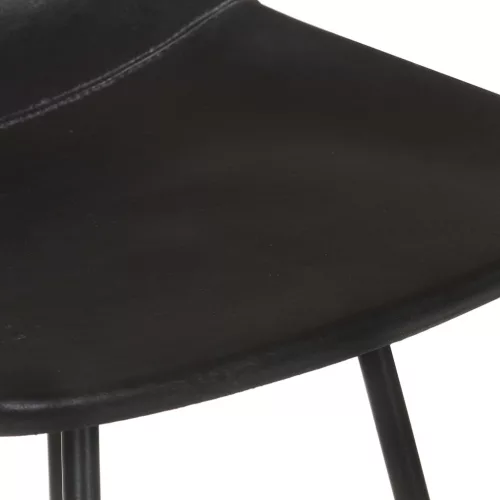  4 db fekete valódi bőr bárszék
