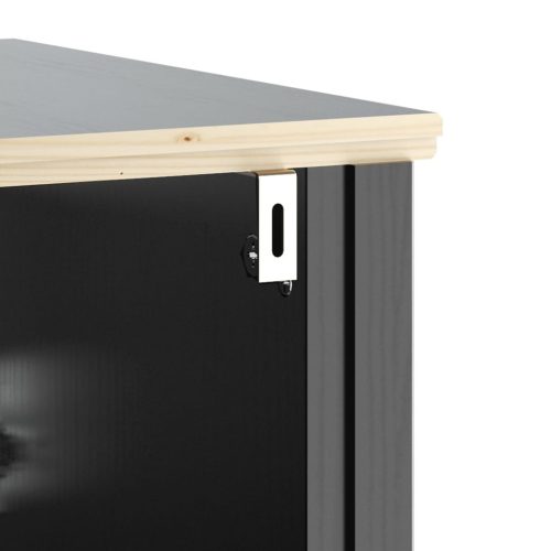  BERG háromrészes fekete tömör fenyőfa fürdőszobabútor-garnitúra