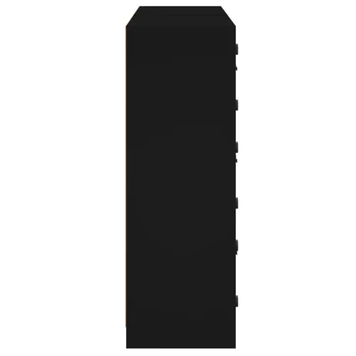  fekete szerelt fa könyvespolc ajtóval 136 x 37 x 109 cm