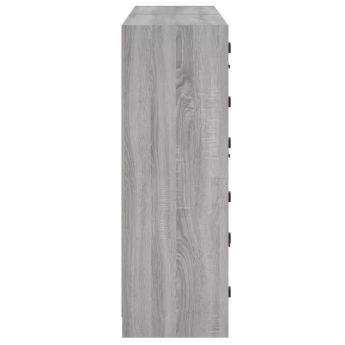  szürke sonoma szerelt fa könyvespolc ajtókkal 136x37x109 cm