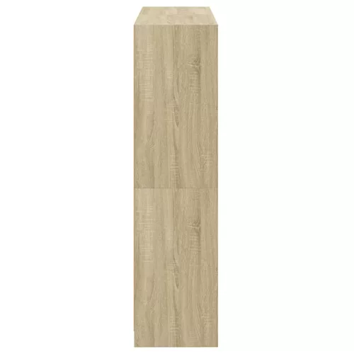  sonoma tölgy szerelt fa könyvespolc ajtókkal 136x37x142 cm