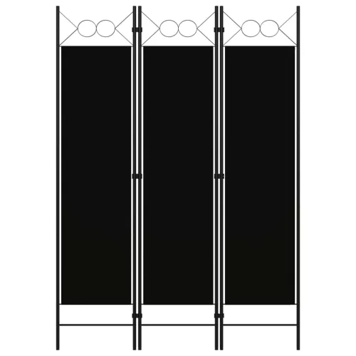  fekete 3 paneles paraván 120 x 180 cm
