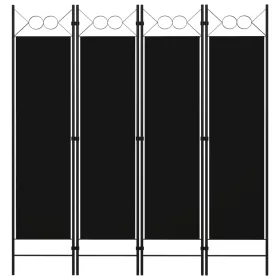  fekete 4 paneles paraván 160 x 180 cm