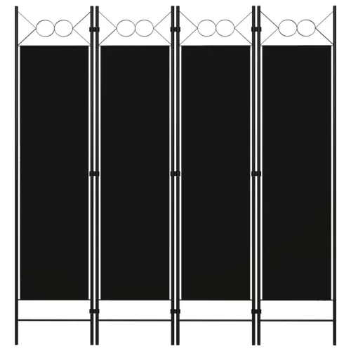  fekete 4 paneles paraván 160 x 180 cm