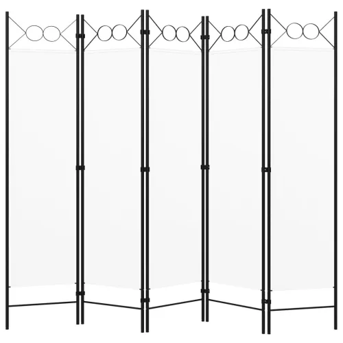  fehér 5 paneles paraván 200 x 180 cm