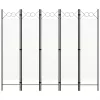  fehér 5 paneles paraván 200 x 180 cm
