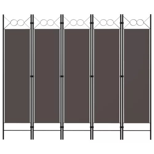  antracitszürke 5 paneles paraván 200 x 180 cm