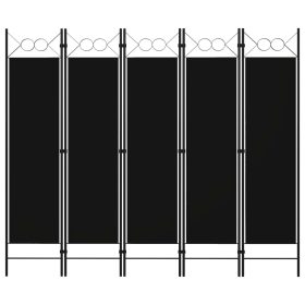  fekete 5 paneles paraván 200 x 180 cm