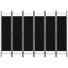  fekete 6 paneles paraván 240 x 180 cm