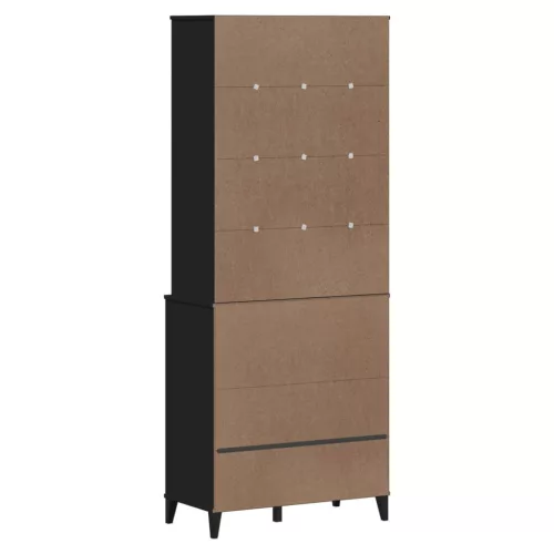  VIKEN fekete tömör fenyőfa magasszekrény 80 x 40 x 200 cm
