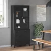  VIKEN fekete tömör fenyőfa magasszekrény 80 x 40 x 190 cm