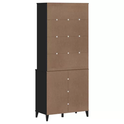  VIKEN fekete tömör fenyőfa magasszekrény 80 x 40 x 190 cm