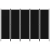  fekete 5 paneles paraván 250 x 180 cm