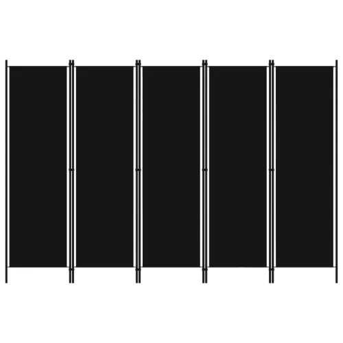  fekete 5 paneles paraván 250 x 180 cm