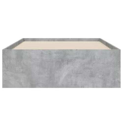  betonszürke szerelt fa ágykeret fiókokkal 90 x 190 cm