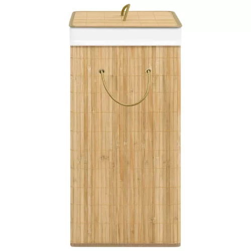  bambusz szennyestartó kosár 2 résszel 72 L