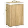  bambusz szennyestartó kosár 2 résszel 72 L