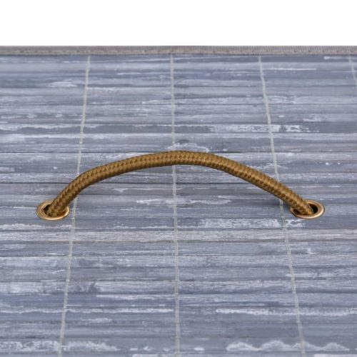  szürke bambusz szennyestartó kosár 2 résszel 100 L