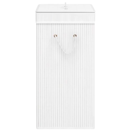  fehér bambusz szennyestartó kosár 2 résszel 72 L