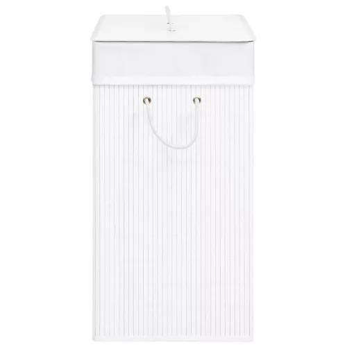  fehér bambusz szennyestartó kosár 2 résszel 100 L