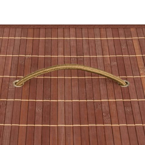  barna bambusz szennyestartó kosár 2 résszel 100 L