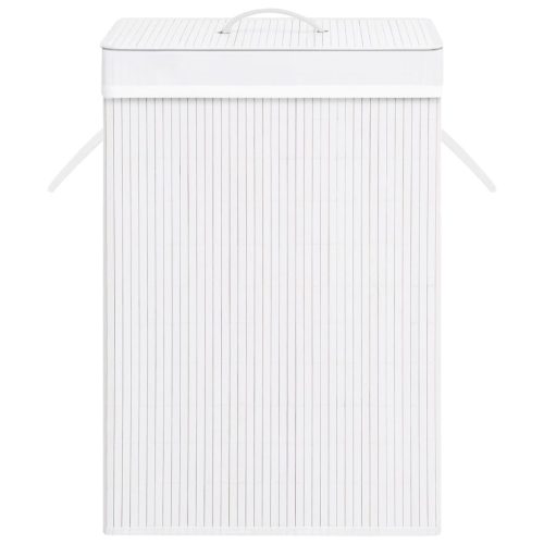  fehér egyrészes bambusz szennyestartó kosár